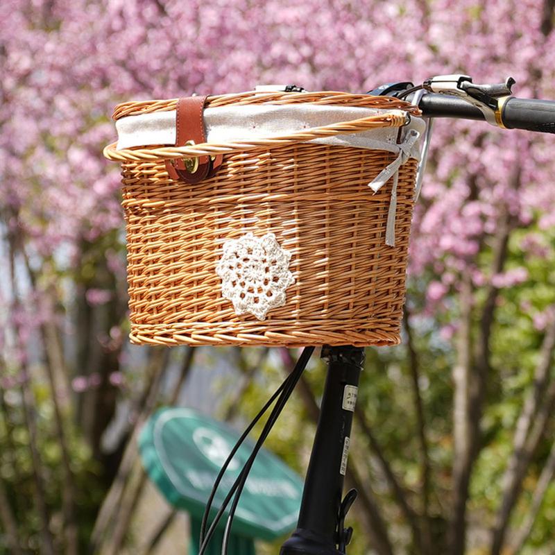 Basket Bag Wicker - Wiklinowy kosz rowerowy Kosz na kierownicę