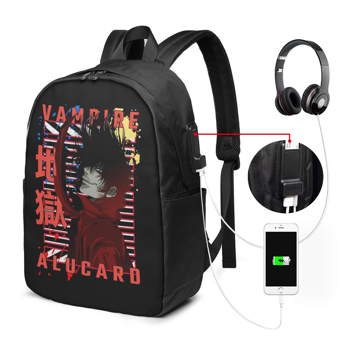 Womens Backpack - Plecak Alucard Hellsing Manga, torba podróżna