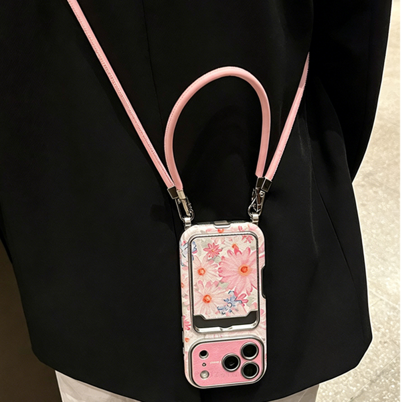 Phone Bag Crossbody - Różowe etui na telefon z imitacji