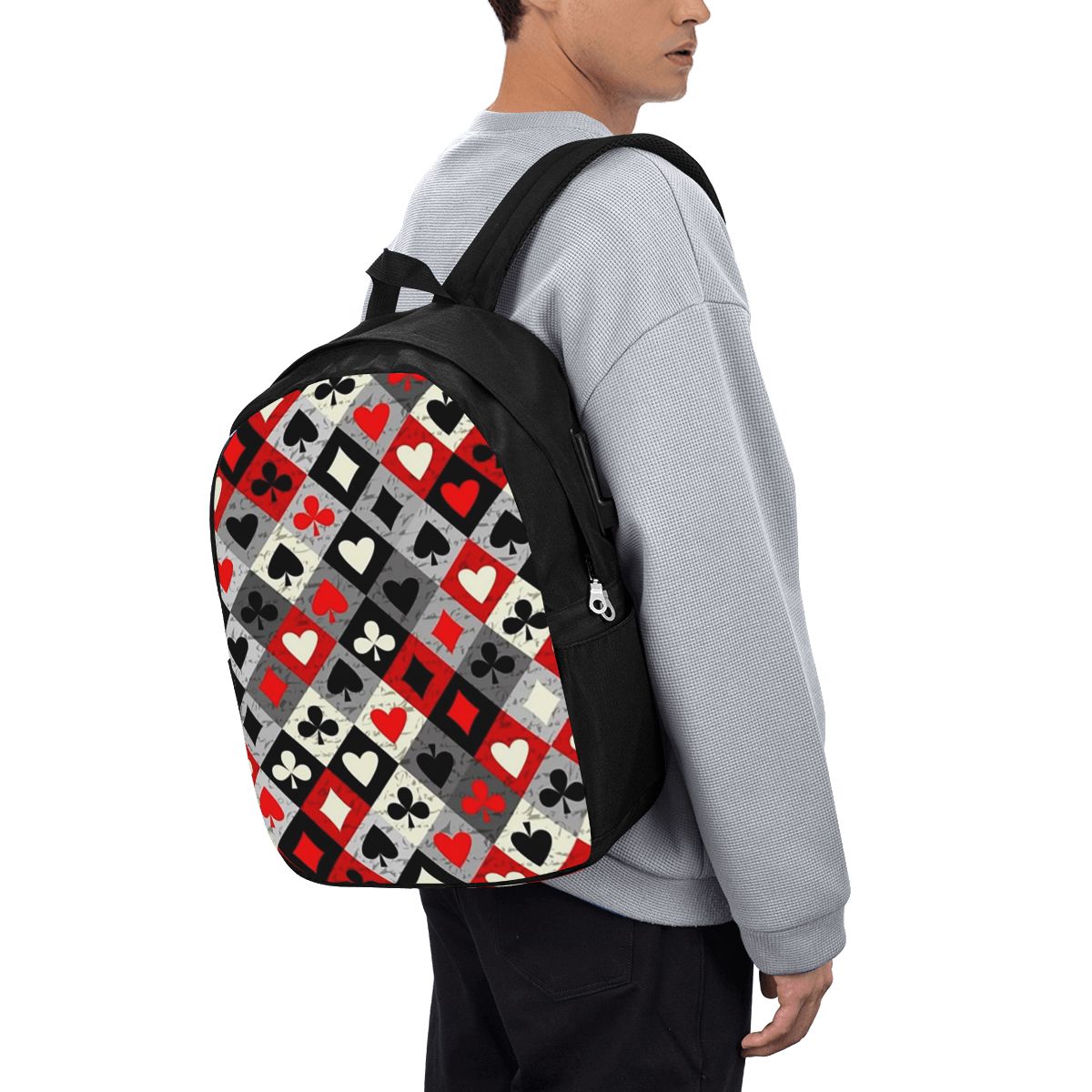 Womens Backpack - Plecak z nadrukiem kart do pokera,