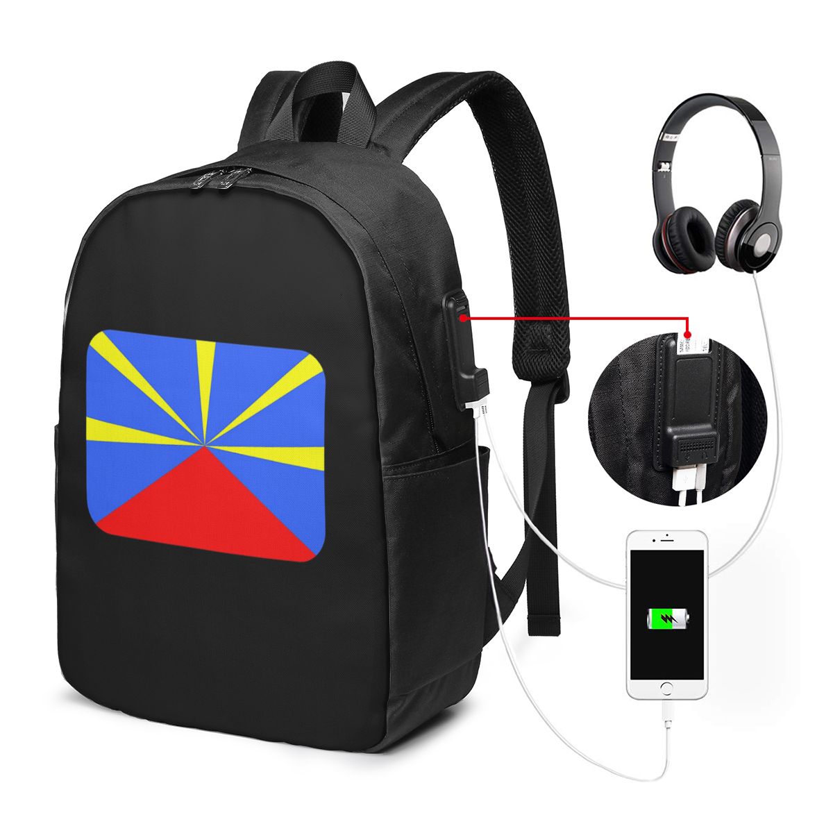 Womens Backpack - Plecak z flagą Wyspy Reunion, torba