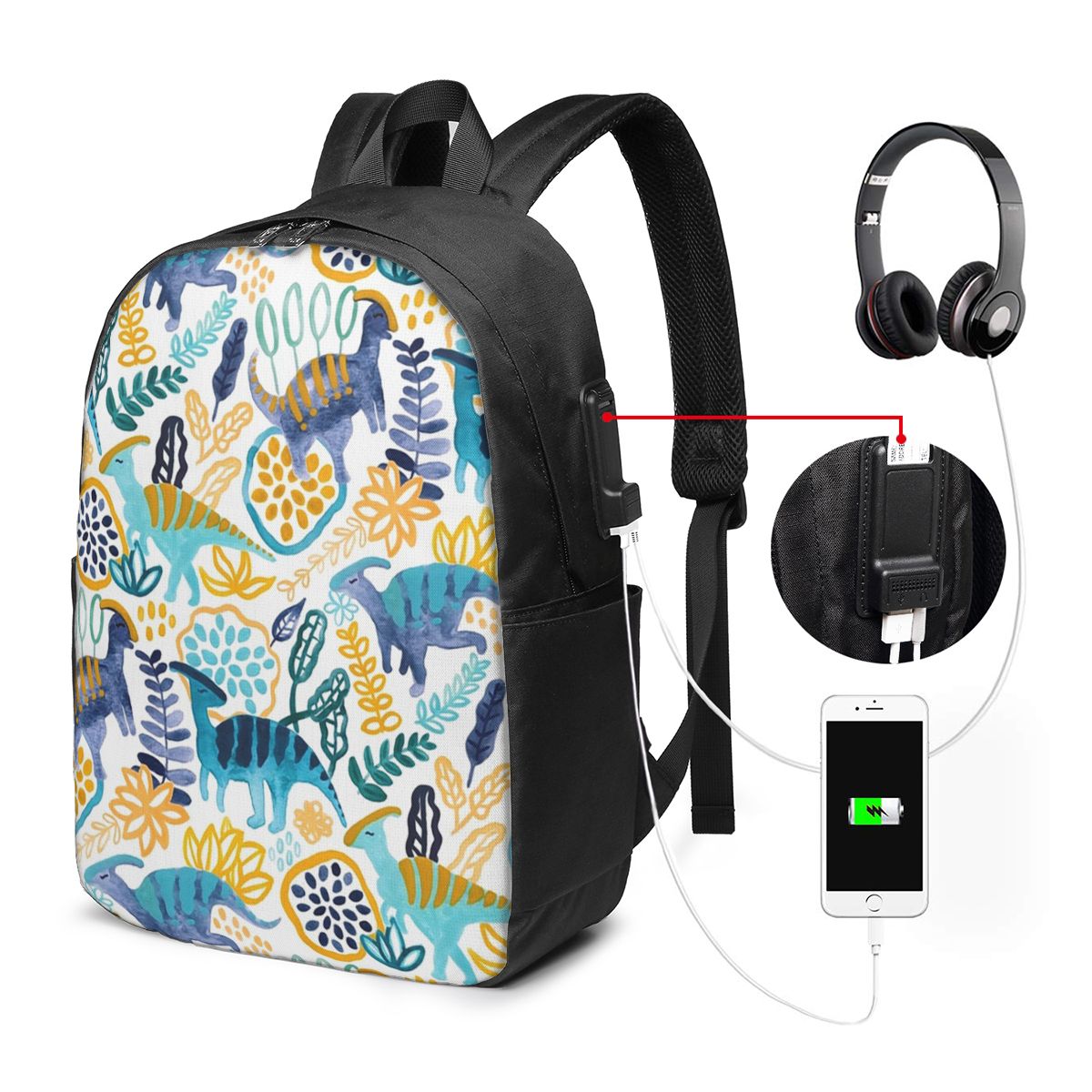Womens Backpack - Plecak na laptopa z motywem Gouache