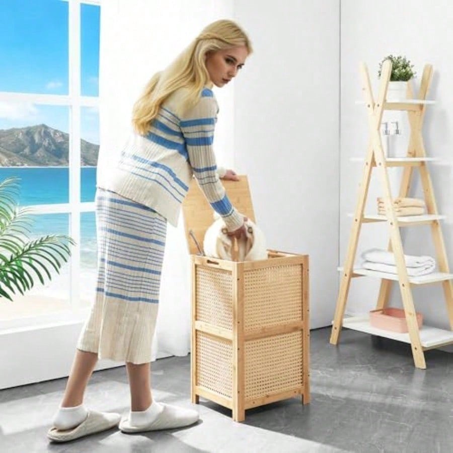 Bambusowy kosz na pranie z pok – Basket Bag Wicker recenzja i cena