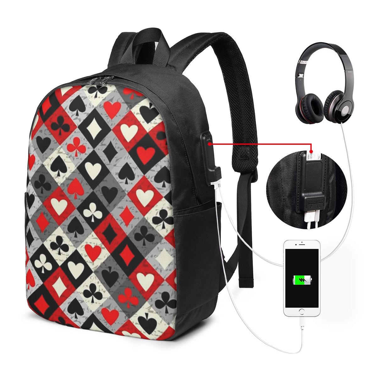 Plecak z nadrukiem kart do pok – Womens Backpack recenzja i cena