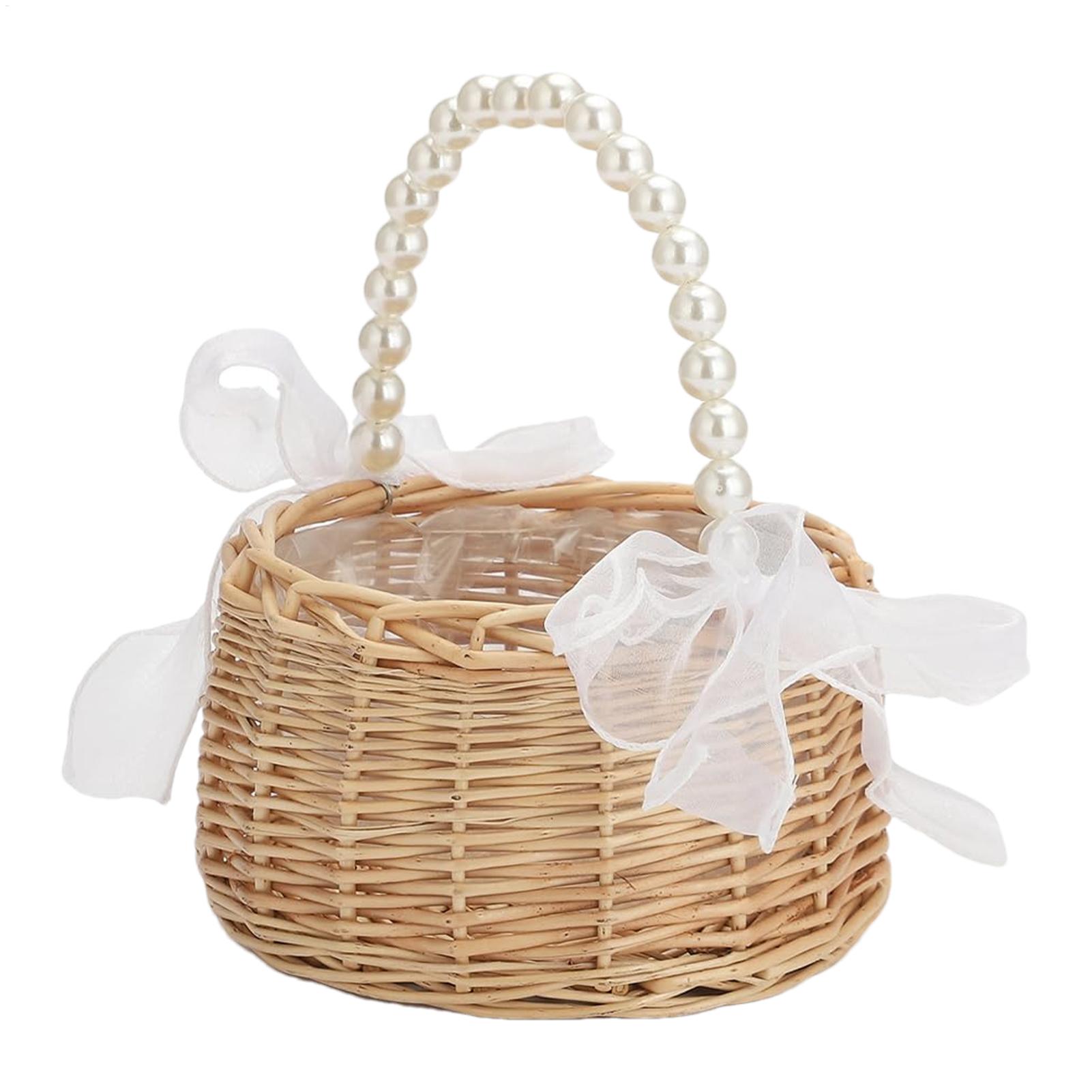Wiklinowy koszyk na kwiaty z r – Basket Bag Wicker recenzja i cena